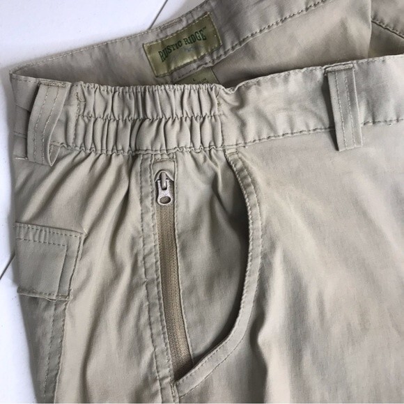 Rustic Ridge Fishing Hiking Outdoor Cargo Pocket Flat Front Tan Shorts Men Large - Picture 4 of 12